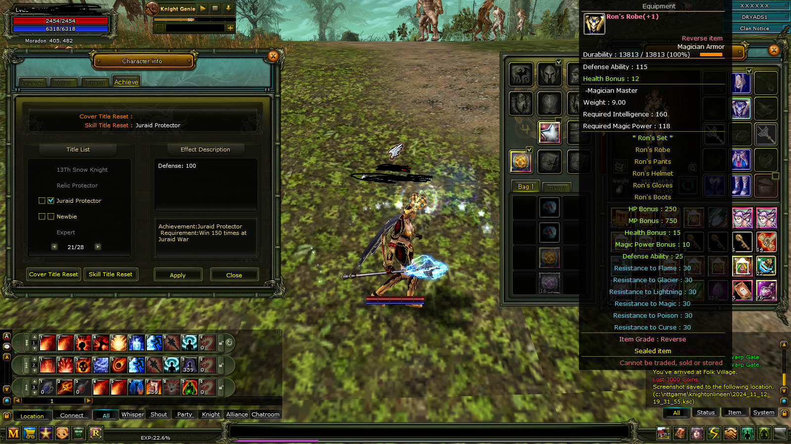 83/5 100 DEF RONS SETLİ UYGUNA HUMAN MAGE SİLVER STARLI FULL SKİLL HAZIR MAGE