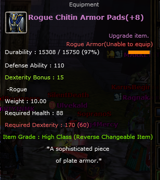 SELL ROGUE CHİTİN PADS 8