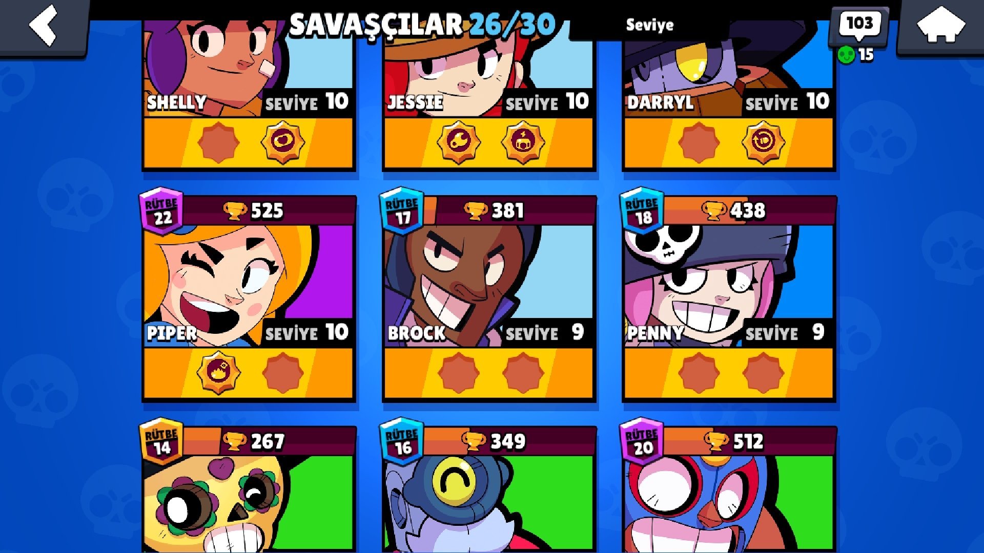 Sold Brawl Stars 10k Trophy 6 Max Brawler 11 Skins